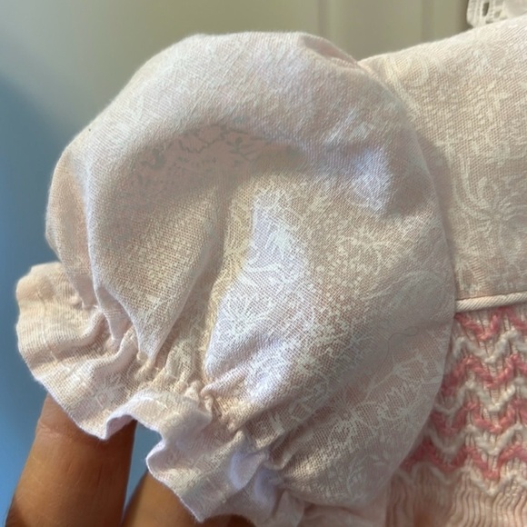 Smocked  Pink Lace Kids Dress vintage 18-24mo - Picture 10 of 11